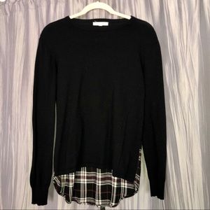 Stitch Fix Honey Punch Top Sz M Black w/Plaid